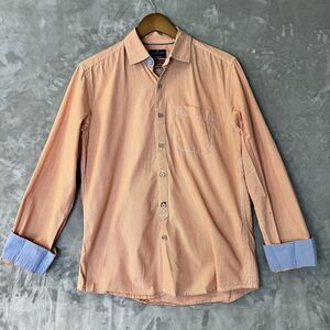 NETPLAY HERITAGE Medium 40 Premium 50's Cotton Button Down Coral Long Sleeve Top